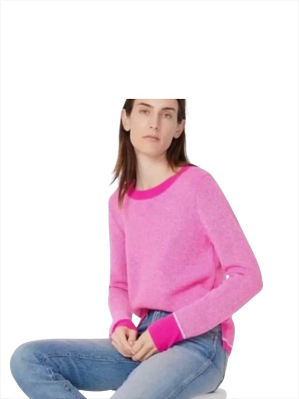 J. Crew 100% Cashmere Limited Edition Pink Birds Eye Stitch Sweater Women's L